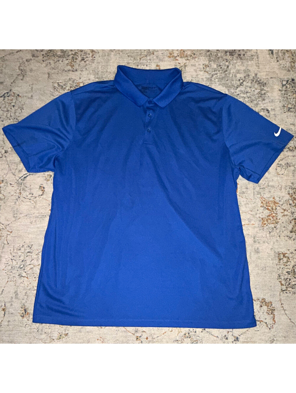 Nike Golf Dri-FIT Men’s Blue Solid Golf Polo Shirt, Short Sleeve XXL A272